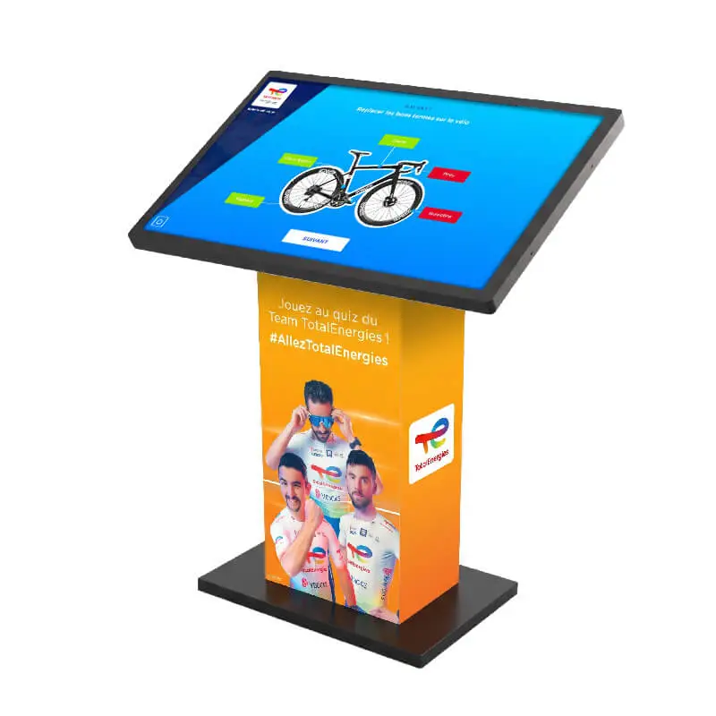 Borne écran tactile KIOSK 49 pouces avec personnalisation habillage et application