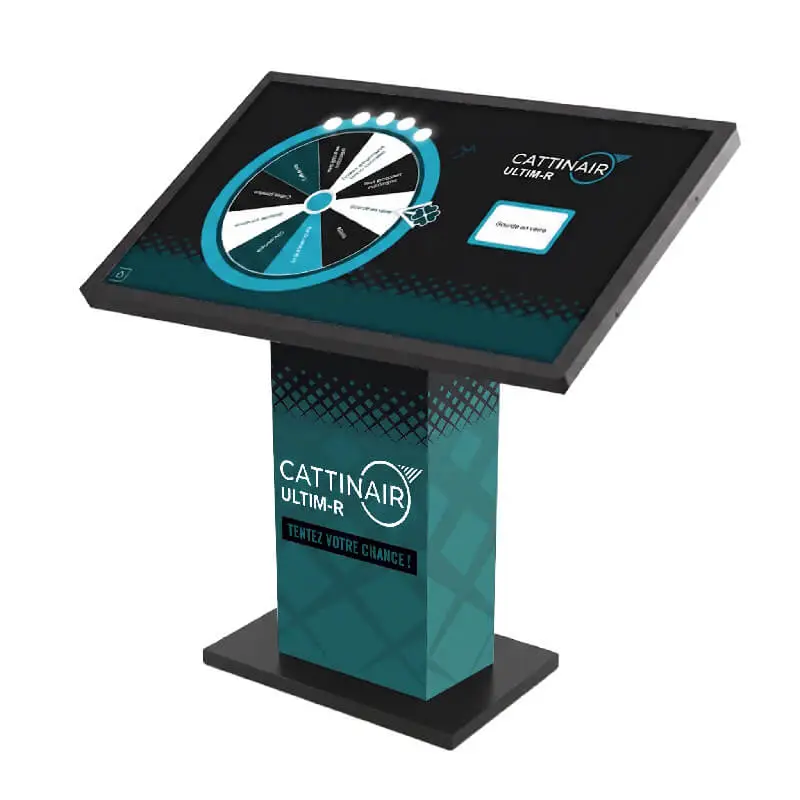 Borne écran tactile KIOSK 55 pouces avec personnalisation habillage et application