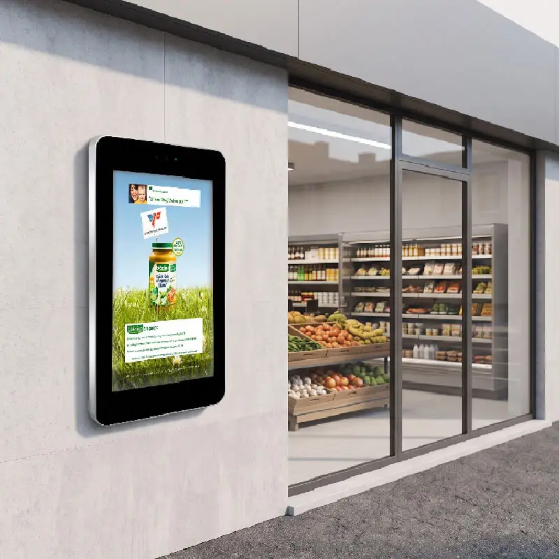 Ecran outdoor affichage dynamique supermarché