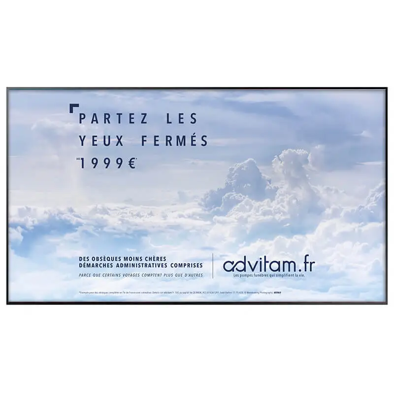 moniteur affichage dynamique 86 pouces pompes funèbres