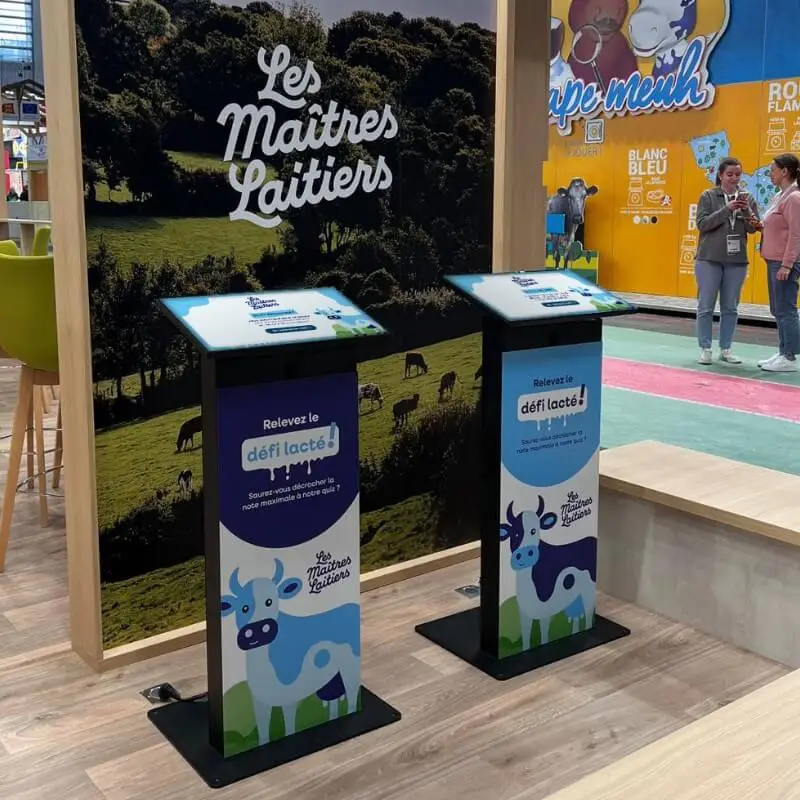 location borne interactive salon événement Les Maitres Laitiers